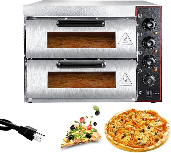 Shikha Commercial Pizza Oven 16 inch Double Deck Electric 40L 3000W 110V