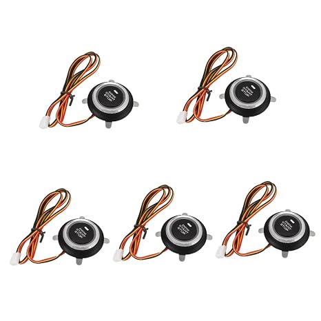 ULTECHNOVO 5pcs Volt Push to Start Button Engine Starter Switch for Car Racing Keyless Start Ignition Kit Push Button Starter Switch