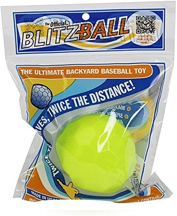 BLITZBALL Plastic Baseball (Single Pack - Official Brand) - Made in USA