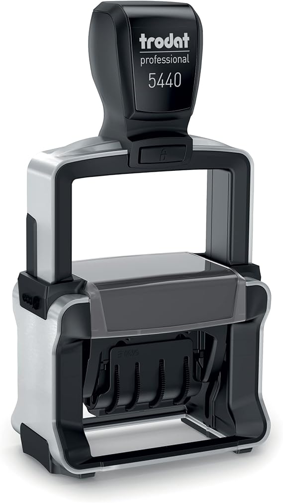 Trodat Professional Date Stamp 5440L Self Inking with English Message Options Red and Blue Impression