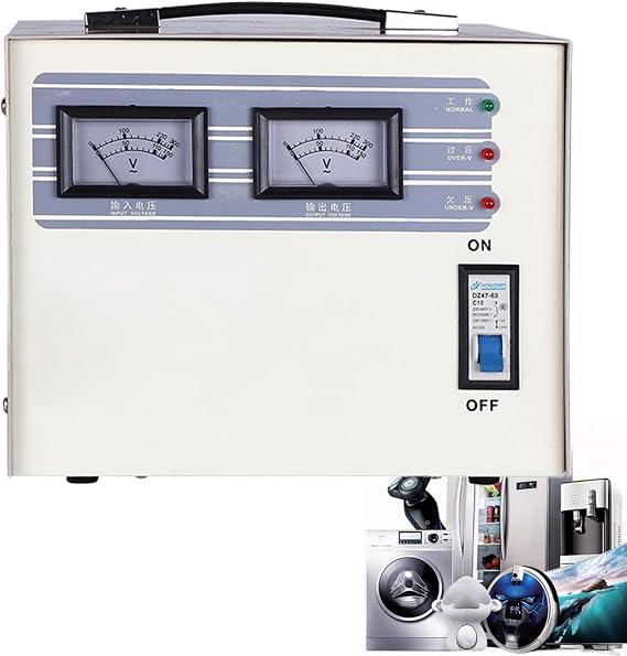 Voltage stabilizer, Single-Phase Automatic Voltage stabilizer high-Precision Power Supply Suitable for Industrial Facilities Such as Machine Tools (2KVA)