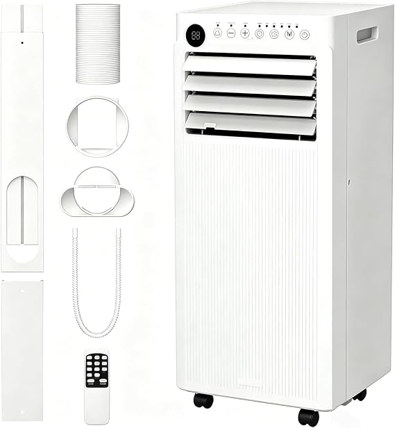 Electactic 10000 BTU Portable Air Conditioners, 4-in-1 Portable AC Unit Up to 450 Sq.Ft., Air Conditioner Portable with Cool, Fan, Dehumidifier, Auto Drain, 24H Timer, Remote & Window Kit, for Bedroom