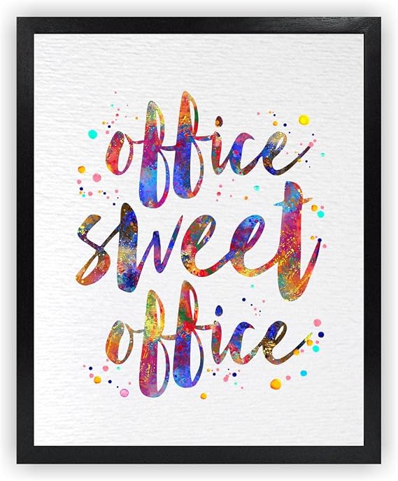 Dignovel Studios Unframed 8X10 Watercolor Art Print Poster Office Sign Quotes Sweet Office Funny Watercolor Art Print Poster dnc37