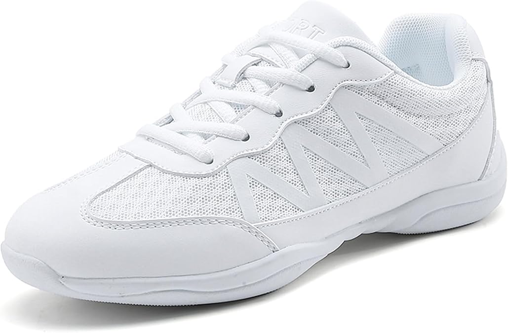 FLIOZY Womens Cheer Dance Shoes Girls White Breathable Lightweight Cheerleading Competition Shoes Athletic Sport Training