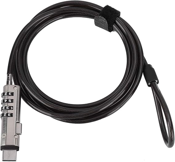 EBTOOLS Computer Security Cable Lock, Alloy 4 Digital Password Anti Theft Cable Lock, for Notebook/Laptop/Other Devices