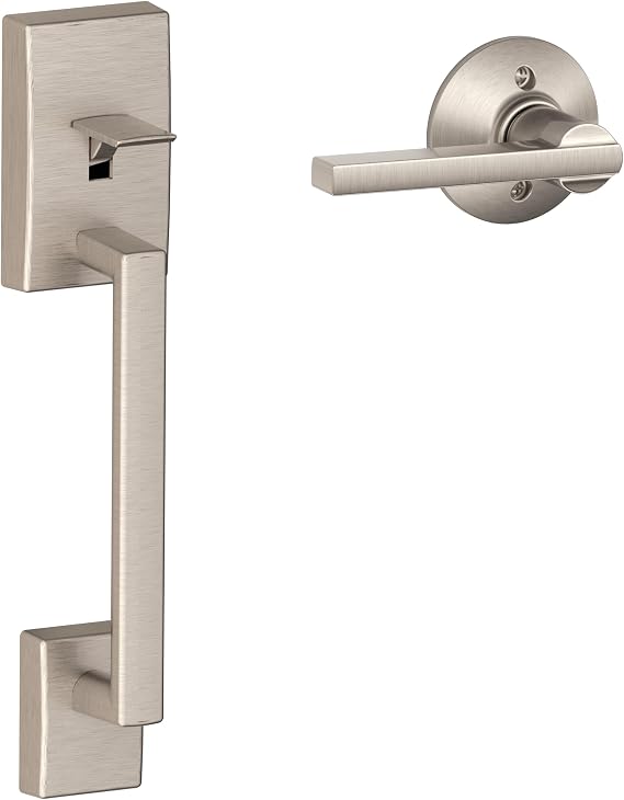 SCHLAGE Century Lower Half Entry Handleset, Latitude Lever, Satin Nickel