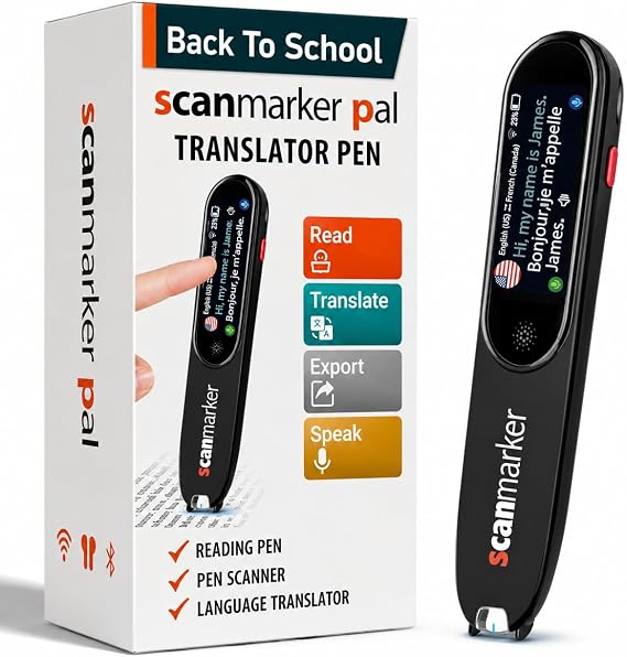 Scanmarker Pal - Translation Pen & Reading Pen for Language Learners, Amblisis, Learning Difficult | Translator Pen for Over 100 Languages