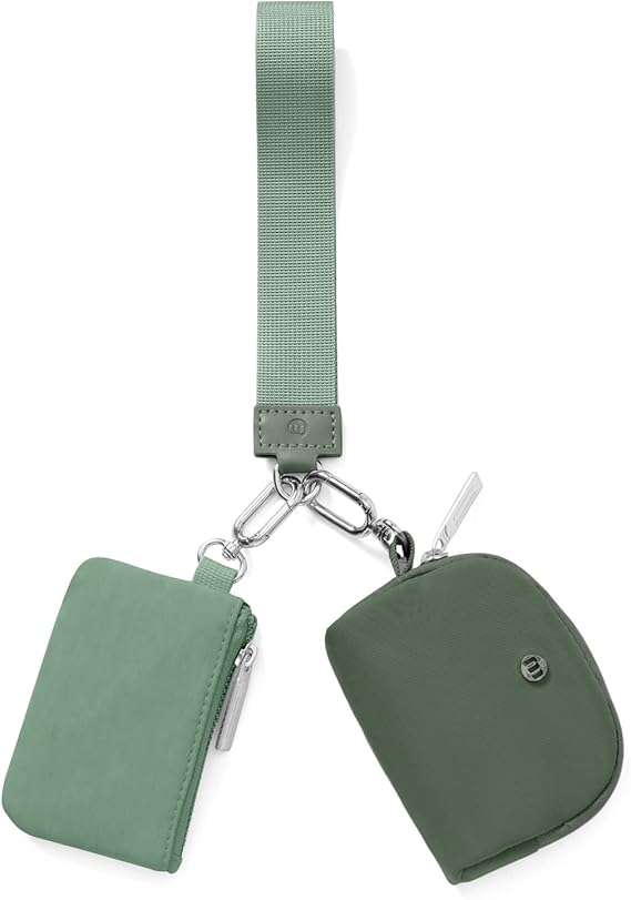 Keychain Wallet Mini Zip Around Wristlet Wallets for Women Detachable Dual Pouch Wristlet Portable Coin Purse Small Wallets