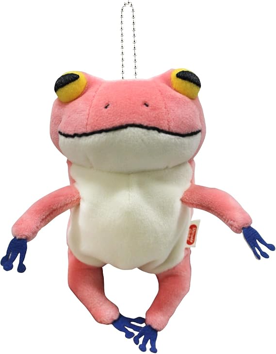 Shinada Global Mochi Series MOKR-0088P Mochi Frog, Plushie, Stuffed Animal, 2.8 x 2 x 5.5 inches 7 x 5 x 14 cm, Mini, Pink