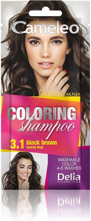 Cameleo - Coloring Shampoo - Black Brown - Quick and Easy Color Refreshing - Washable Coloring - Tone In Tone - 40ml