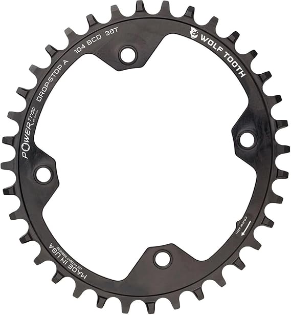 Wolf Tooth Components 104 Bcd Oval Chainring Black, 34T