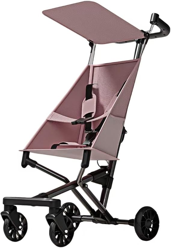 Baby Stroller, B-Shape, 4 Wheels, Foldable, 3-in-1, Converts into Shopping Cart, Reclining Function, Lightweight, Compact Sunshade, Convenient to Carry Purple, No Recliner + No Climbing Bag