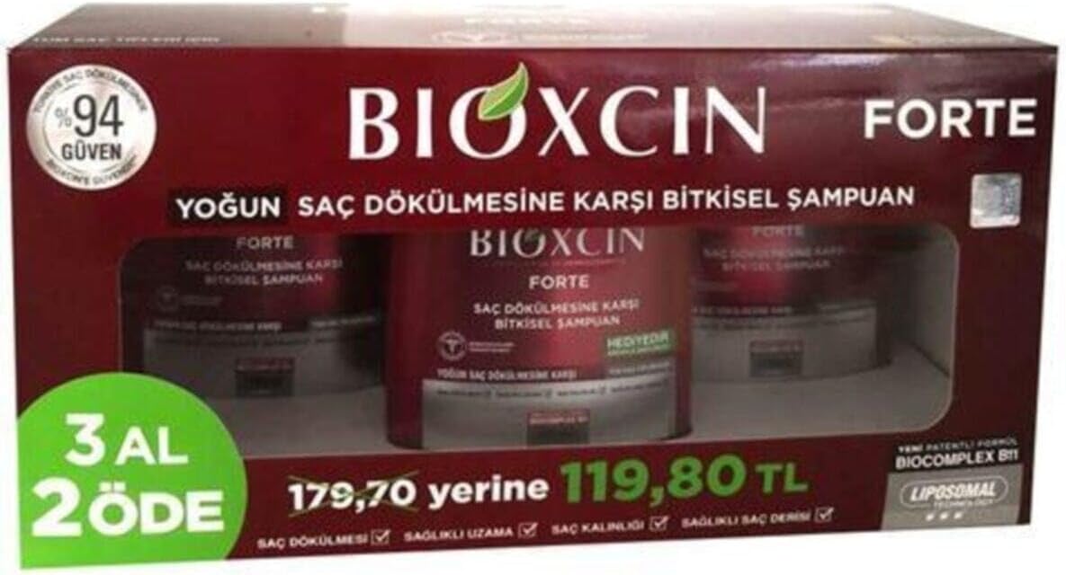 Bioxcin Forte Saç Dökülmesine Karşı Bakım Şampuanı 300 Ml 3 Al 2 Öde, MIK00561