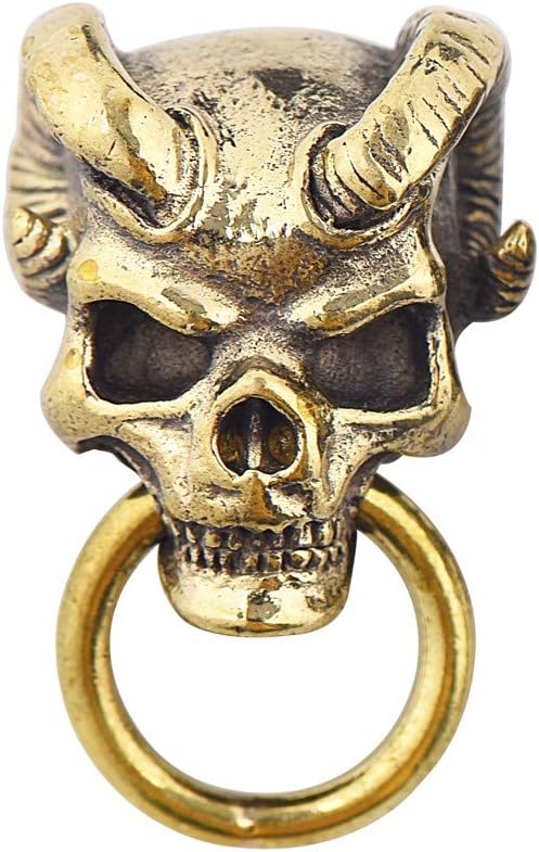 Brass Conchos Screw Back Leather Crafting Concho for Leather Skull Biker Wallet Chain Connector 2 Pieces (Demon Gold)