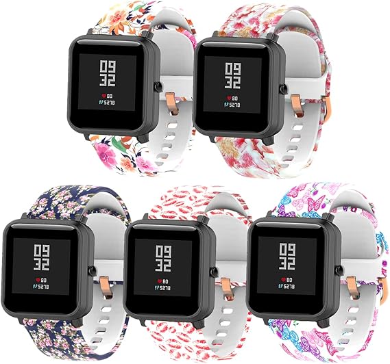E ECSEM Wristbands Compatible with iTouch Sport/iTouch Sport 3 Bands for Women Men Silicone Pattern Water Resistant Strap Replacement for iTouch Sport Smartwatch Accessories (5Pack)
