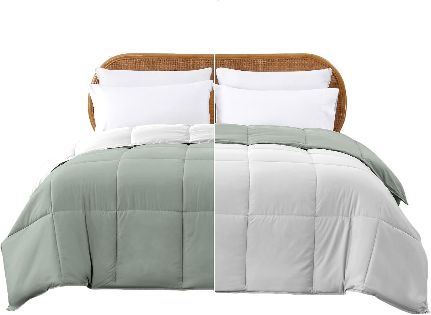 Modern Threads Down Alternative Reversible Comforter WhiteGray Twin