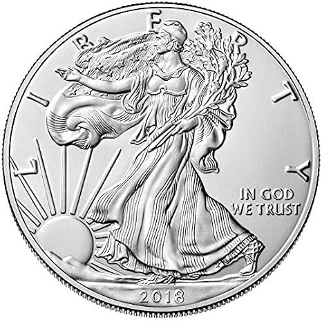 2018 - American Silver Eagle .999 Fine Silver with Our Certificate of Authenticity Dollar Uncirculated Us Mint