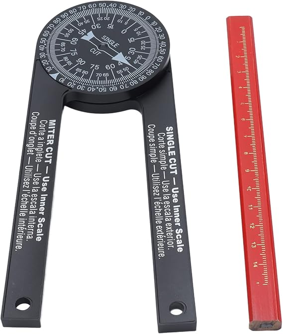 Miter Saw Protractor, Angle Finder 360 Degrees Easy Measurement Measuring Miter Gauge Protractor Angle Finder Protractor for Woodworking