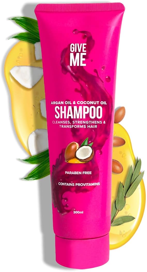 Give Me Cosmetics Shampoo, Cleanses, Nourishes & Strengthens, Reducing Hair Loss and Brittleness with Argan, Coconut & Macadamia Oil, plus Betaine Provitamins B5, Paraben Free