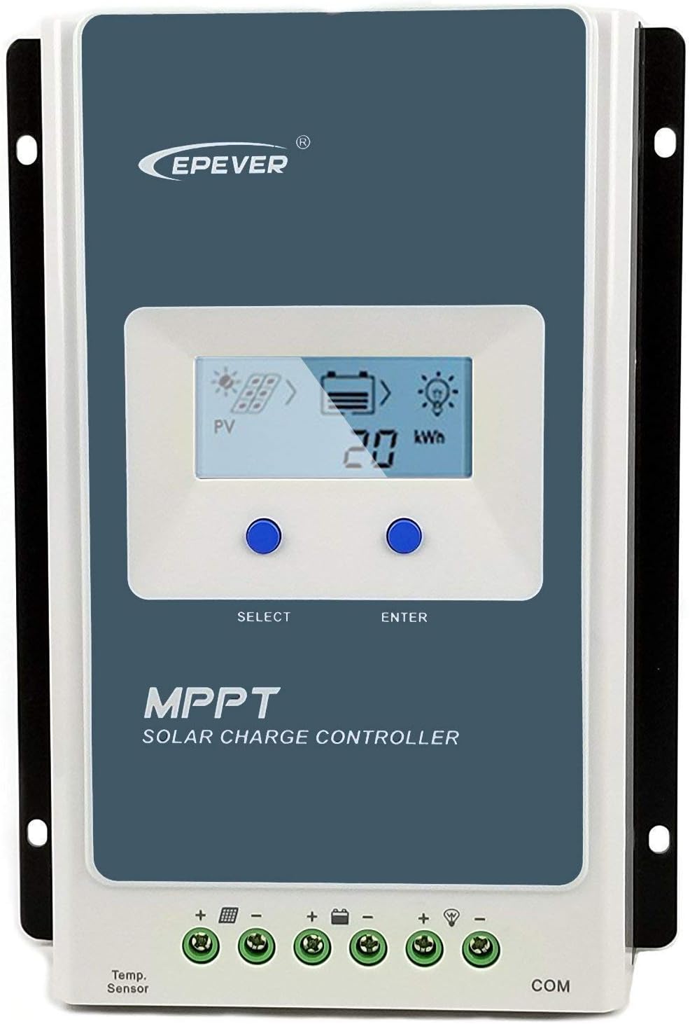 EPEVER MPPT 30A Solar Charge Controller 12V 24V Auto, 30 amp Solar Charge Regulator MPPT Automatically Identifying System Voltage, for Lead-Acid Lithium Batteries and Load Timer Setting