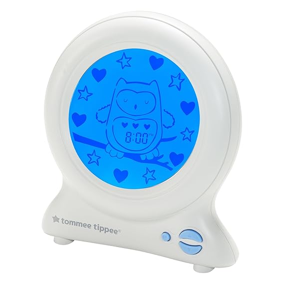 Tommee Tippee Groclock Sleep Trainer Clock, Alarm Clock and Nightlight for Young Children, USB-Powered | Helps Toddlers Learn When It's Time to Wake, Soft Grey