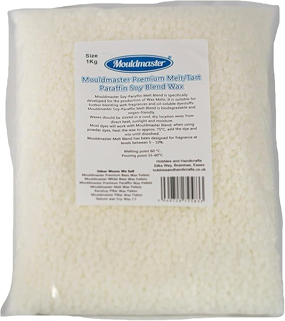 Mouldmaster Premium Melt/Tart Blend Paraffin/Soy Wax, Off White, 1kg