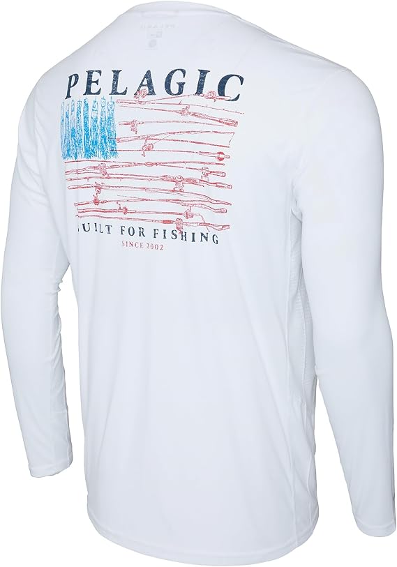 PELAGIC Apparel Men's Vaportek Reel Flag Fishing Shirt