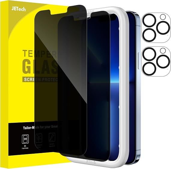 JETech Privacy Screen Protector for iPhone 13 Pro Max 2+2