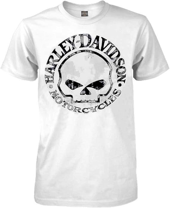 Harley-Davidson Men's T-Shirt, Willie G Skull Short Sleeve Tee, White 30296643