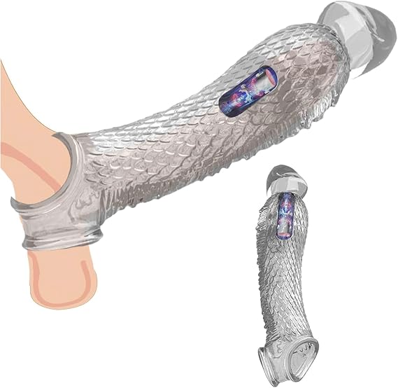Transparent Sleeve Extender with Built-in Massager FF27829