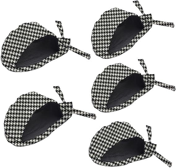 Professional Chef Hats, 5-Pack Adjustable Kitchen Caps with Mesh Ventilation