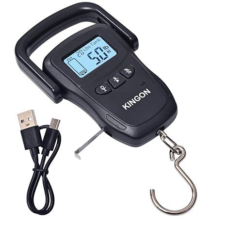 110lb Rechargeable Propane Tank Scale - Precise Weight Measurement for 5LB, 10LB, 15LB, 20LB, 30LB, 40LB Tanks, Large LCD Display, Editable Tare Settings, Multi-Purpose & Durable Design