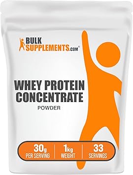 Whey Protein Concentrate Powder - Whey Protein Powder Supplement, Unsweetened, Unflavored & Gluten Free, 30g per Serving, 1kg 2.2 lbs Pack of 1