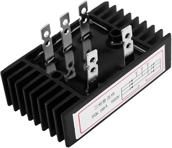 Yctze Three Phase Diode Bridge Rectifier SQL100A 1600V AC to DC Full Conversion, Ideal for 3 Phase AC to DC or 24VDC Rectifier Applications