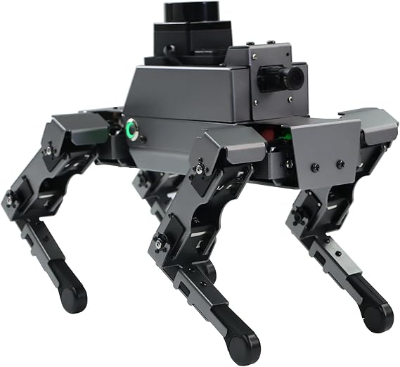 Yahboom ROS2 Robot Dog with RPi 5 AI Model Voice Embodied Intelligence OpenCV Programmable Bionic Quadruped AI Robotic Dog,for Educational Python Programming,Electronic Engineers(Without pi)