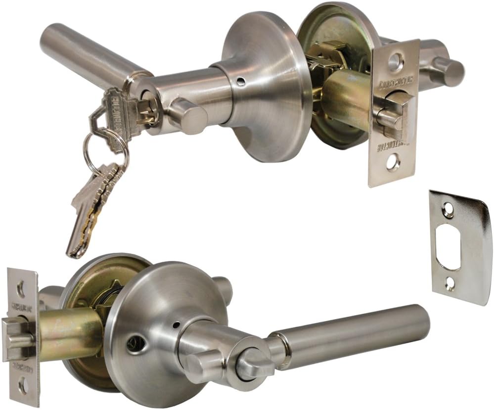 Constructor Rondo Entry Lever Handle Door Lockset Satin Nickel