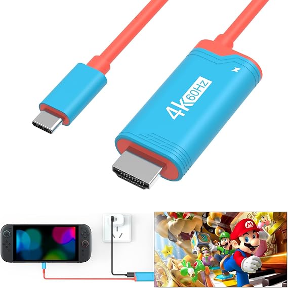 Switch2 Portable Dock,USB-C to HDMI TV Adapter for Switch2/Switch OLED(RED)