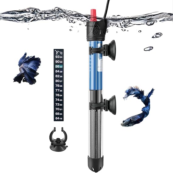 FEDOUR 50W 100W 300W Submersible Aquarium Heater, Adjustable Glass Water Heater for 5 70 Gallon Fish and Turtle Tank (100W)