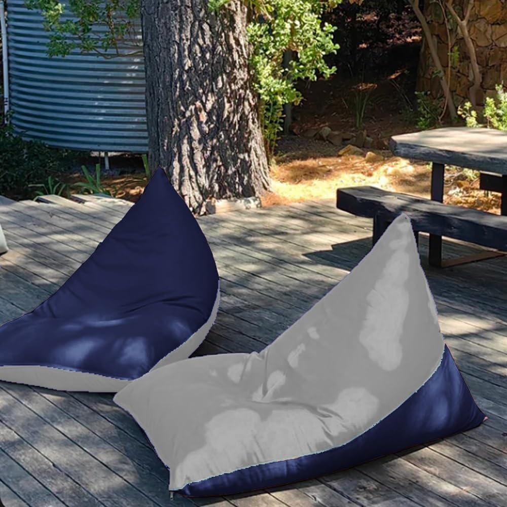 Outdoor Beach Chair(No Fillers) Bean Bag Chairs Cover For Adults Outdoor Oxford Bean Bag Cover For Pool Lounge Chair Garden Beach Camp Beanbag Sofa Bed Puff Salon(Grey)
