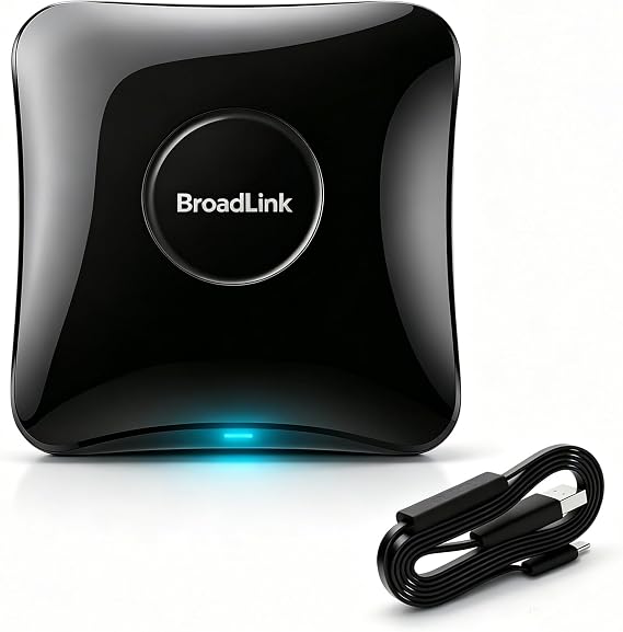 BroadLink RM4 pro S and Sensor Set, IR & RF 433MHz Universal Remote Control Hub with USB Sensor Temperature Humidity Monitor USB Cable, Works with Alexa, Google Home, IFTTT, 2.4GHz Wi-Fi Only