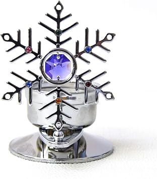 Mascot Chrome Plated Snowflake Candle Holder 12 Colors