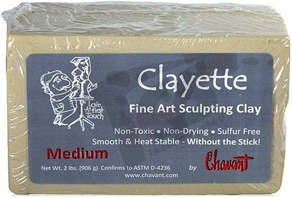 Chavant Clay - Clayette Medium - Sculpting and Modeling Clay (1/4 Case)