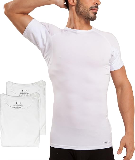 Crew Neck Micro Modal Sweat Proof Undershirt For Men with Sweat Pads