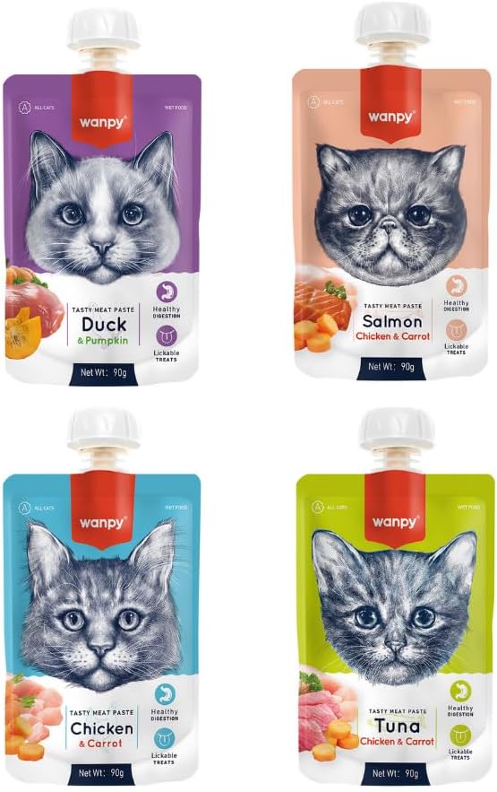 Wanpy 4 Çeşit Kedi Et Ezmesi (90Gr X 4 Adet)
