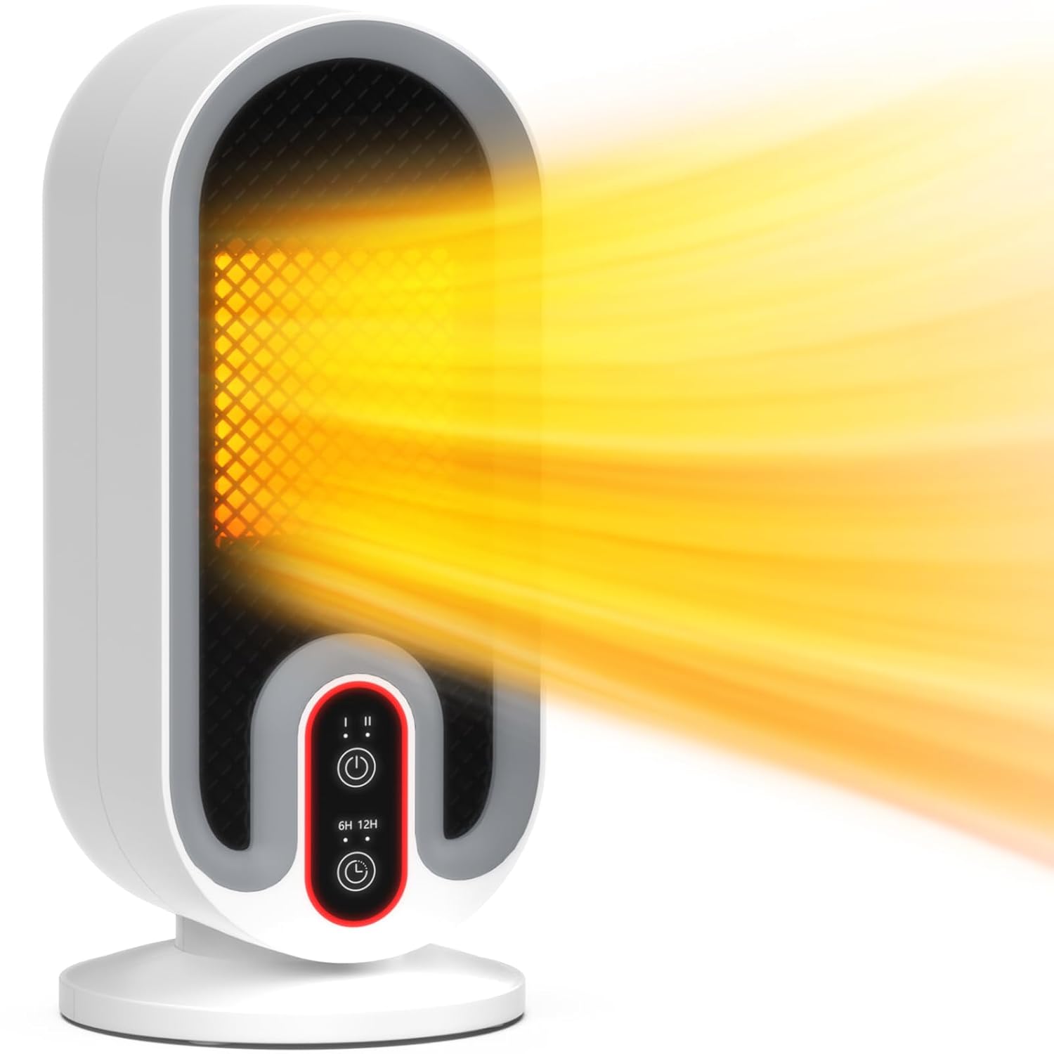 Ceramic Heater Small Size 2024 Latest Advancement Electric Stove Heater Small Heater Energy Saving Electric Fan Heater 2 Level Hot Air Switch 650W800W Fan Heater Timer Function High Performance