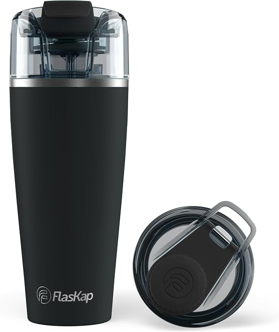 Flaskap Madic System: 9oz Mixed Drink Tumbler Attachment and 30oz Stainless Steel Water Bottle, Removable Hidden Flask Reservoir