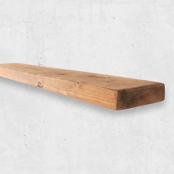 Flat Chunky Rustic Floating Shelf 6x1.5, Teak, 43in