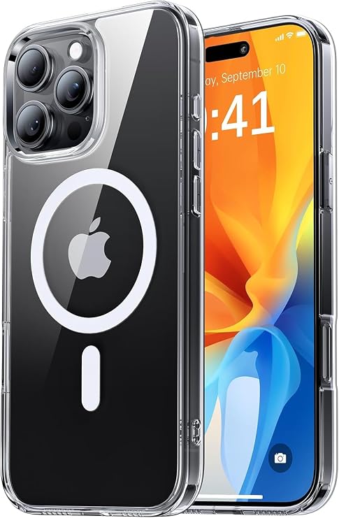 [SARARMAZ] iPhone 15 Pro Max ile uyumlu Crystal Clear Mika Manyetik Emici Şeffaf Kılıf (Şeffaf Magsafe Mika Sararmaz, iPhone 15 Pro Max)