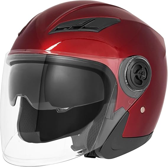 Motorcycle Open Face Helmet Adult 3/4 Half Helmets for Motor-Bike Scooter Biker Men Women DOT Approved
