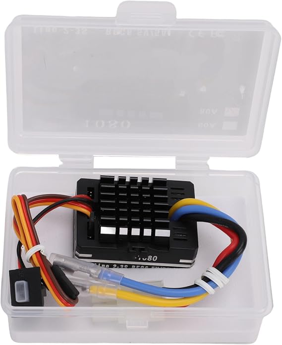 Brushed Motor ESC Brushed Electronic Speed Controller 80A ESC for RC with 3 Modes Design Compatible 540 550 750 Motors 2-3S Li Battery 6.5V5A BEC Output